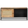 TV cabinet rough mango wood and natural cane 90x30x40 cm by vidaXL, TV Furniture - Ref: Foro24-323144, Price: 148,58 €, Disco...