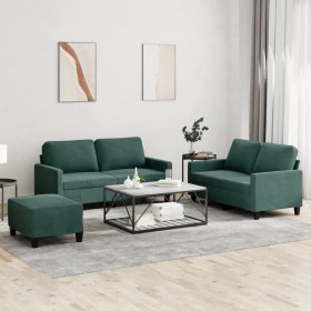 Dreiteiliges Sofaset mit dunkelgrünen Samtkissen. von , Sofas - Ref: Foro24-3201508, Preis: 513,09 €, Rabatt: %