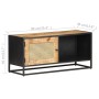 Mueble para TV madera mango rugosa y caña natural 90x30x40 cm de vidaXL, Muebles TV - Ref: Foro24-323144, Precio: 148,58 €, D...