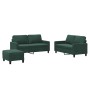 Dreiteiliges Sofaset mit dunkelgrünen Samtkissen. von , Sofas - Ref: Foro24-3201508, Preis: 515,46 €, Rabatt: %