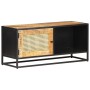 Mueble para TV madera mango rugosa y caña natural 90x30x40 cm de vidaXL, Muebles TV - Ref: Foro24-323144, Precio: 148,58 €, D...