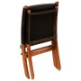 Silla de relax plegable de cuero auténtico negro de , Taburetes y sillas plegables - Ref: Foro24-246364, Precio: 179,23 €, De...