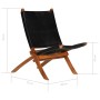 Silla de relax plegable de cuero auténtico negro de , Taburetes y sillas plegables - Ref: Foro24-246364, Precio: 179,23 €, De...