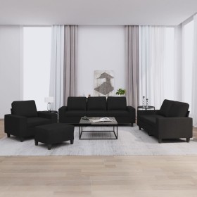 4-piece black fabric sofa set by , Sofas - Ref: Foro24-3201878, Price: 803,99 €, Discount: %