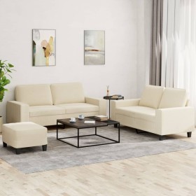 3-piece sofa set in cream-colored fabric by , Sofas - Ref: Foro24-3201892, Price: 570,37 €, Discount: %