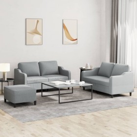 3-piece sofa set with light gray fabric cushions by , Sofas - Ref: Foro24-3201810, Price: 522,21 €, Discount: %