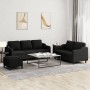 3-piece sofa set with black fabric cushions by , Sofas - Ref: Foro24-3201846, Price: 598,08 €, Discount: %