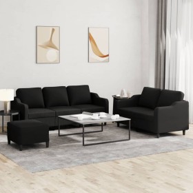 Sofagarnitur mit 3-teiligen schwarzen Stoffkissen von , Sofas - Ref: Foro24-3201846, Preis: 593,72 €, Rabatt: %