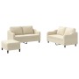 3-piece sofa set with cream fabric cushions by , Sofas - Ref: Foro24-3201812, Price: 532,34 €, Discount: %