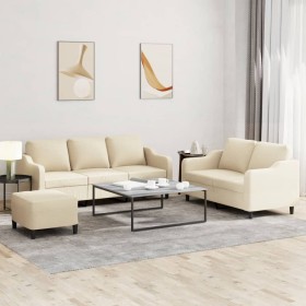 3-piece sofa set with cream fabric cushions by , Sofas - Ref: Foro24-3201844, Price: 587,31 €, Discount: %