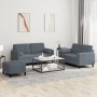 Dreiteiliges Sofaset mit dunkelgrauen Samtkissen. von , Sofas - Ref: Foro24-3202005, Preis: 538,84 €, Rabatt: %