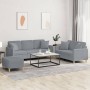 3-piece sofa set with light gray fabric cushions by , Sofas - Ref: Foro24-3202142, Price: 615,31 €, Discount: %