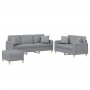 3-piece sofa set with light gray fabric cushions by , Sofas - Ref: Foro24-3202142, Price: 615,31 €, Discount: %