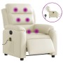 Reclining electric massage armchair in cream synthetic leather by , Armchairs - Ref: Foro24-3205036, Price: 286,93 €, Discoun...