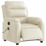 Sillón de masaje reclinable eléctrico cuero sintético crema de , Sillones - Ref: Foro24-3205036, Precio: 286,93 €, Descuento: %