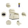 Reclining electric massage armchair in cream synthetic leather by , Armchairs - Ref: Foro24-3205036, Price: 286,93 €, Discoun...