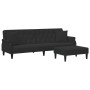 Sofá cama de 2 plazas con almohadas y taburete terciopelo negro de , Sofás - Ref: Foro24-3216222, Precio: 324,33 €, Descuento: %