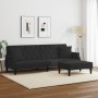 Zweiplätziges Schlafsofa mit Kissen und Hocker aus schwarzem Samt. von , Sofas - Ref: Foro24-3216222, Preis: 324,33 €, Rabatt: %