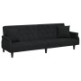 Sofá cama de 2 plazas con almohadas y taburete terciopelo negro de , Sofás - Ref: Foro24-3216222, Precio: 324,33 €, Descuento: %