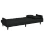 Sofá cama de 2 plazas con almohadas y taburete terciopelo negro de , Sofás - Ref: Foro24-3216222, Precio: 324,33 €, Descuento: %