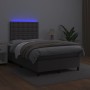 Box spring bed with LED mattress in gray synthetic leather 120x190 cm by , Beds and slatted bases - Ref: Foro24-3270297, Pric...