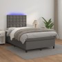 Box spring bed with LED mattress in gray synthetic leather 120x190 cm by , Beds and slatted bases - Ref: Foro24-3270297, Pric...