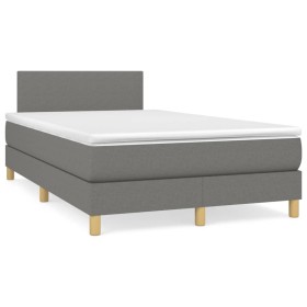 Cama box spring con colchón y LED tela marrón oscuro 120x190 cm de , Camas y somieres - Ref: Foro24-3270075, Precio: 384,21 €...