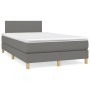 Box spring bed with mattress and LED lights, dark brown fabric, 120x190 cm. by , Beds and slatted bases - Ref: Foro24-3270075...