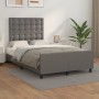 Bed frame with gray synthetic leather headboard 120x190 cm by , Beds and slatted bases - Ref: Foro24-3270564, Price: 176,36 €...