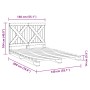 Solid pine wood bed frame with headboard 140x200 cm by , Beds and slatted bases - Ref: Foro24-3281570, Price: 199,09 €, Disco...