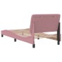 Bed frame with pink velvet headboard 90x200 cm by , Beds and slatted bases - Ref: Foro24-3207904, Price: 216,99 €, Discount: %