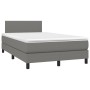 Cama box spring con colchón y LED tela marrón oscuro 120x190 cm de , Camas y somieres - Ref: Foro24-3270026, Precio: 382,84 €...