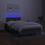 Cama box spring con colchón y LED tela marrón oscuro 120x190 cm de , Camas y somieres - Ref: Foro24-3270026, Precio: 382,84 €...