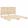 Solid pine wood bed frame with headboard 200x200cm by , Beds and slatted bases - Ref: Foro24-3281537, Price: 224,43 €, Discou...