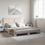 Solid pine wood bed frame with headboard 200x200cm by , Beds and slatted bases - Ref: Foro24-3281537, Price: 224,43 €, Discou...