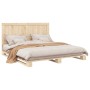 Solid pine wood bed frame with headboard 200x200cm by , Beds and slatted bases - Ref: Foro24-3281537, Price: 224,43 €, Discou...