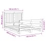 Solid pine wood bed frame with headboard 140x200 cm by , Beds and slatted bases - Ref: Foro24-3281540, Price: 210,24 €, Disco...