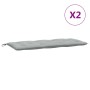 Garden bench cushions 2 units light gray melange fabric 120x50x7 cm by , Cushions for chairs and sofas - Ref: Foro24-4002597,...