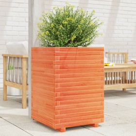 Solid pine wood planter in brown wax 50x50x72 cm by , Pots and planters - Ref: Foro24-3282611, Price: 180,99 €, Discount: %