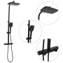 Double shower head set with mixer and black brass hose by , shower heads - Ref: Foro24-4013454, Price: 174,46 €, Discount: %