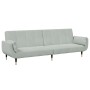 Sofá cama de 2 plazas con taburete terciopelo gris claro de , Sofás - Ref: Foro24-3258151, Precio: 381,09 €, Descuento: %