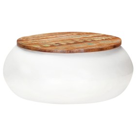 White recycled solid wood coffee table 68x68x30 cm by vidaXL, Coffee table - Ref: Foro24-323534, Price: 187,28 €, Discount: %