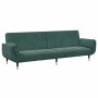 Sofá cama de 2 plazas con taburete terciopelo verde oscuro de , Sofás - Ref: Foro24-3258153, Precio: 387,05 €, Descuento: %