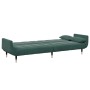 Sofá cama de 2 plazas con taburete terciopelo verde oscuro de , Sofás - Ref: Foro24-3258153, Precio: 387,05 €, Descuento: %