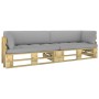 2-Sitzer-Palettensofa mit grünen Kissen aus imprägniertem Kiefernholz von vidaXL, Gartensets - Ref: Foro24-3066615, Preis: 25...