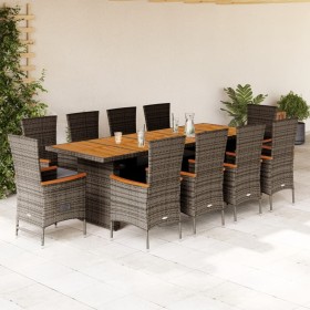 11-piece garden dining set with gray synthetic rattan cushions by , Garden sets - Ref: Foro24-3277550, Price: 1,00 €, Discoun...