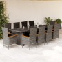 11-piece garden dining set with gray synthetic rattan cushions by , Garden sets - Ref: Foro24-3277559, Price: 1,00 €, Discoun...