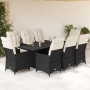 9-piece garden dining set with black synthetic rattan cushions by , Garden sets - Ref: Foro24-3276701, Price: 1,00 €, Discoun...