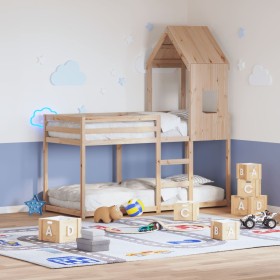 Solid pine wood children's bed canopy 60x89x134.5 cm by , Accessories for beds and slatted bases - Ref: Foro24-846885, Price:...