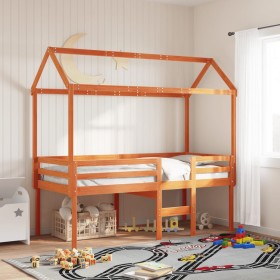 Massives braunes Kinderbett aus Holz 217x85,5x154 cm von , Zubehör für Betten und Lattenroste - Ref: Foro24-846963, Preis: 10...